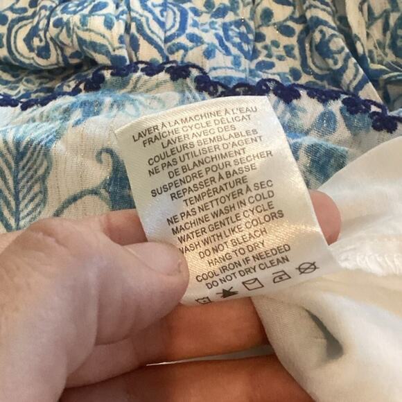 REVOLVE X HOUSE OF HARLOW Boho Mini Shirt Dress Size S Tiered Blue Beachy Tassel - Picture 15 of 15